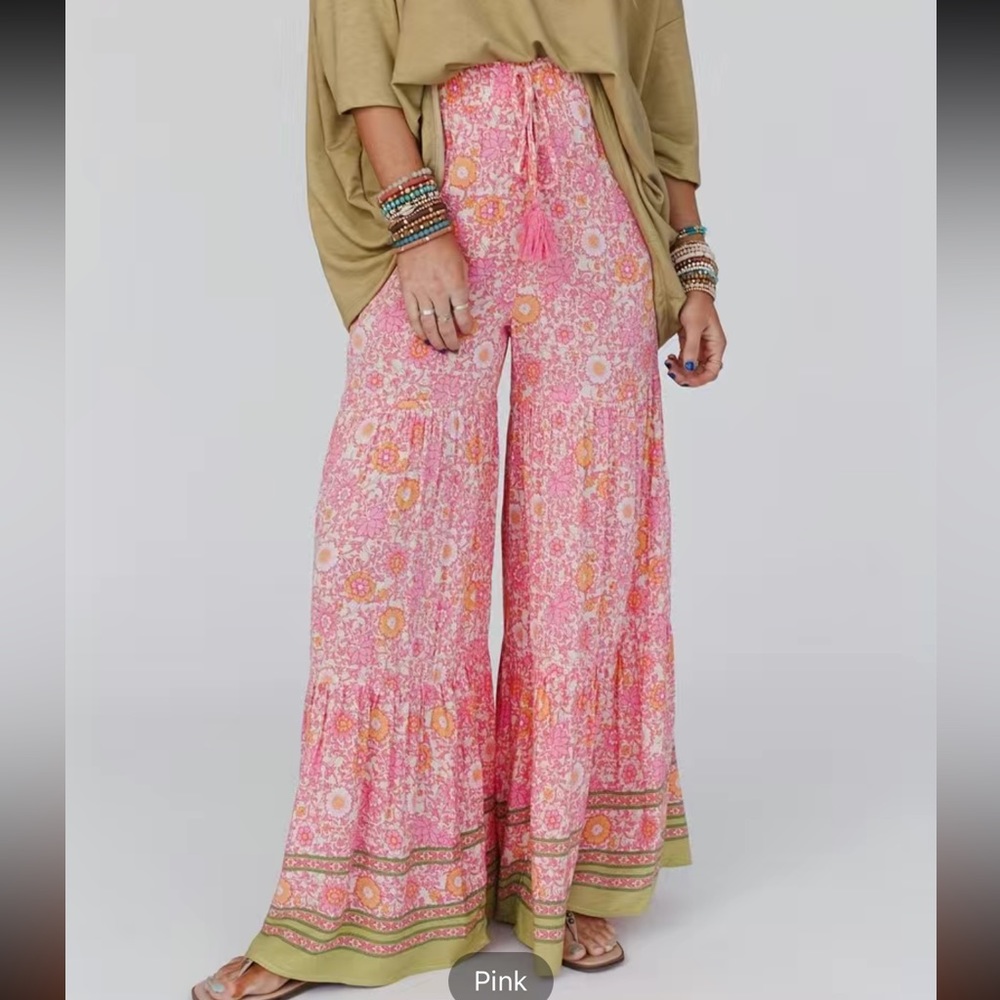 NWOT Boutique Boho Wide Leg Pants